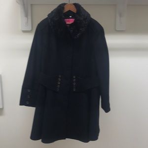 Betsey Johnson Wool Blend Corset Coat-Plus Size